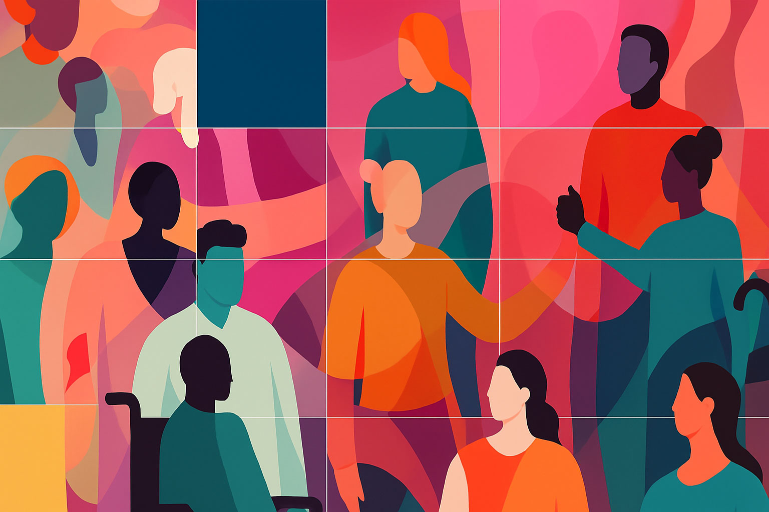 une image abstraite de plusieurs personnes