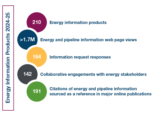 Infographic titled 'Energy Information Products 2024–25.'