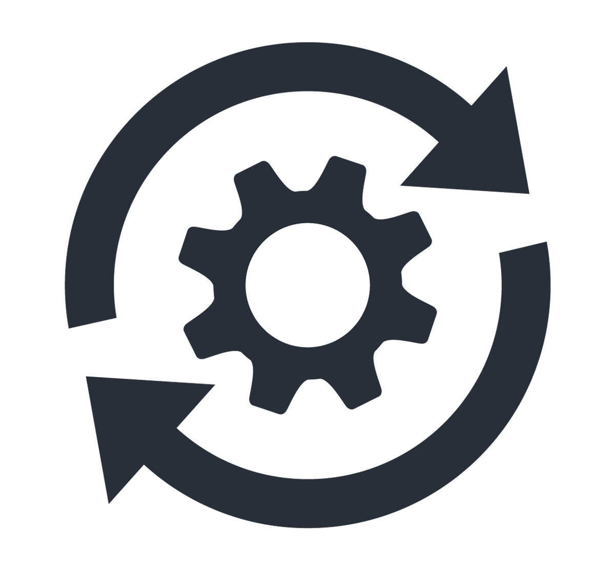 Icon – Gear surrounded by two directional arrows