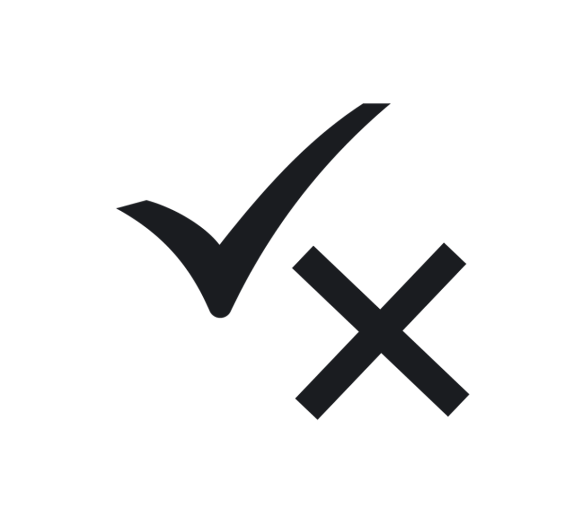 Icon – Check mark and an x