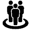 Icon – Three people representing human resources
