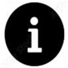 Icon – Letter i in white inside a black circle illustrating information resources