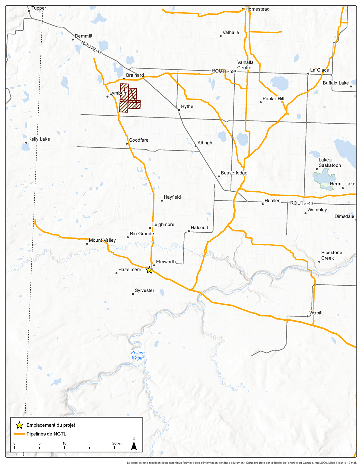 Carte – NGTL GP Ltd., à titre de commandité, au nom de NGTL Limited Partnership – Station de comptage au point de réception Elmsworth High no 2