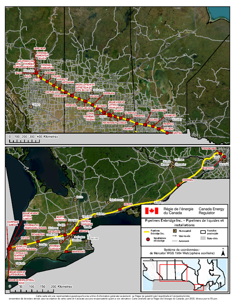 Figure 1. – Enbridge Pipelines Inc. Pipelines de liquides et installations
