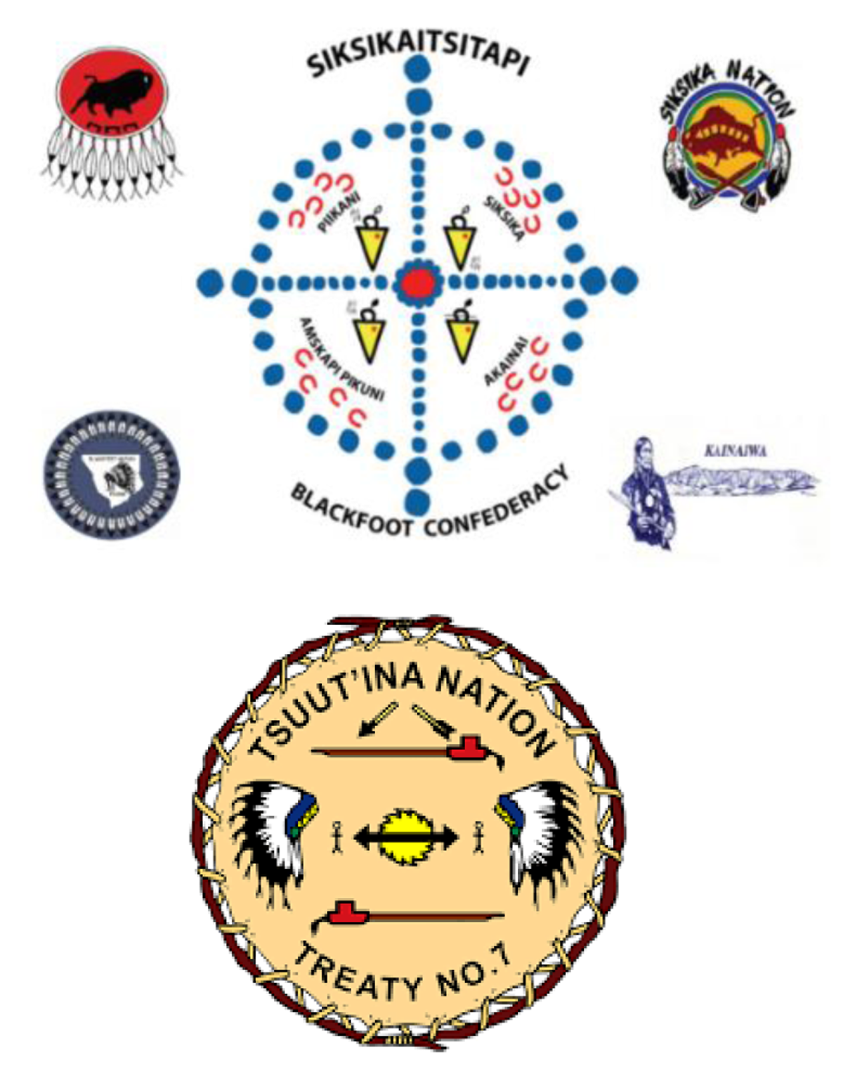 Top – Symbol of the Blackfoot Confederacy; Bottom – Symbol of the Tsuut’ina Nation