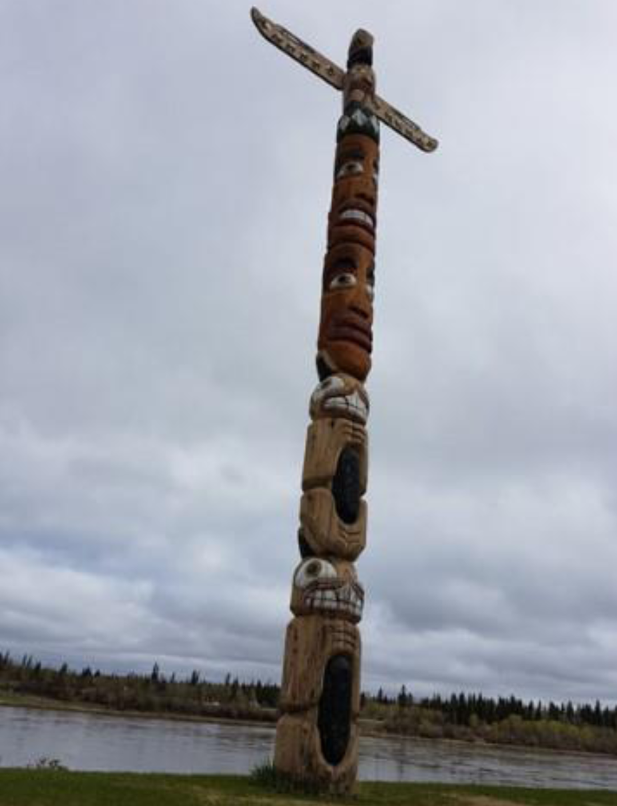 Totem pole at the water’s edge