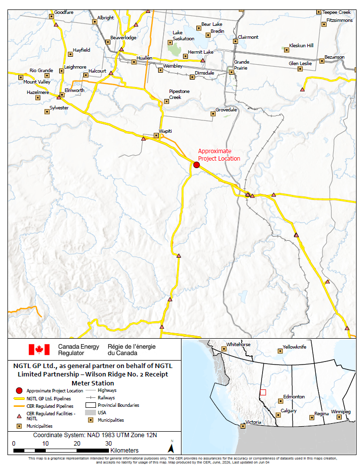 NGTL GP Ltd., as general partner on behalf of NGTL Limited Partnership – Wilson Ridge No. 2 Receipt Meter Station map