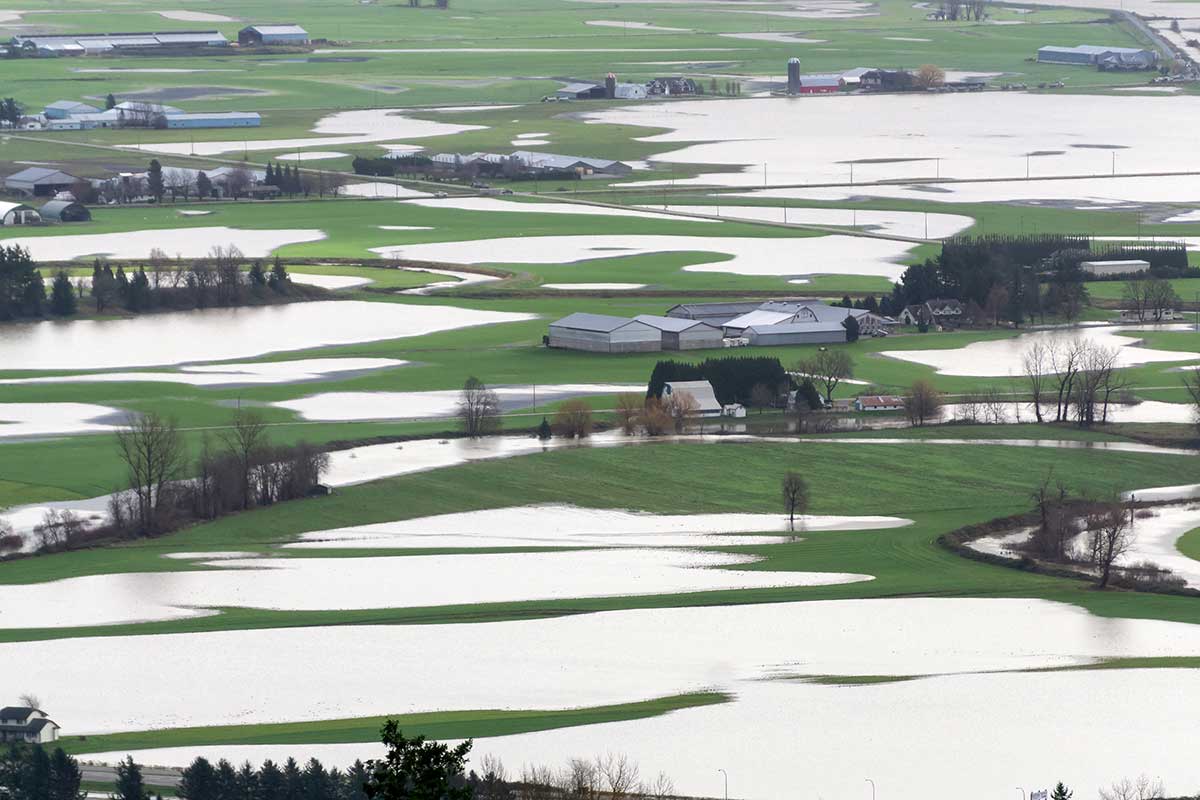 Figure 7 – Flooded farmland in British Columbia.