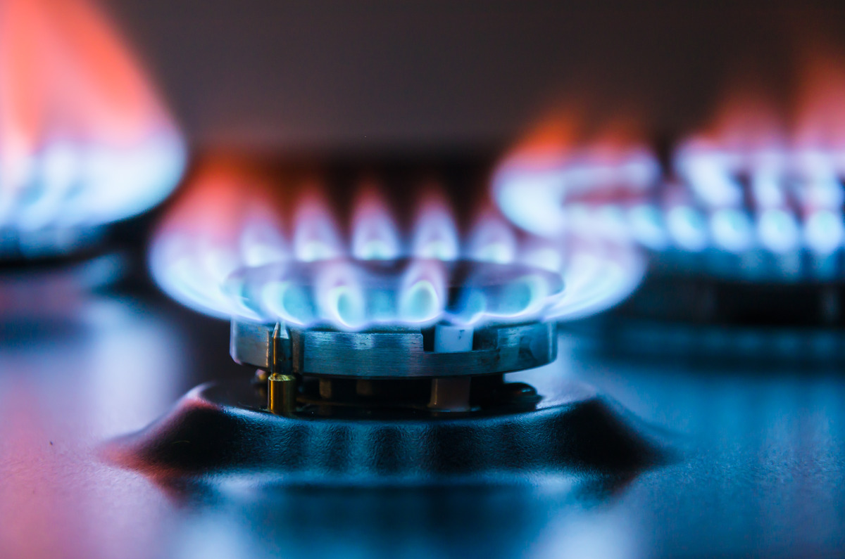Natural gas stovetop burners.