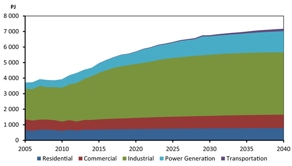 Figure 4.8 - Primary Natural Gas Demand, Reference Case