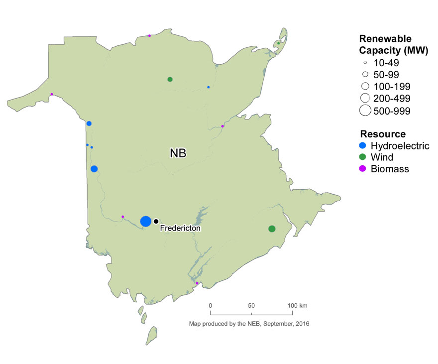 FIGURE 17 Renewable Resources and Capacity in New Brunswick