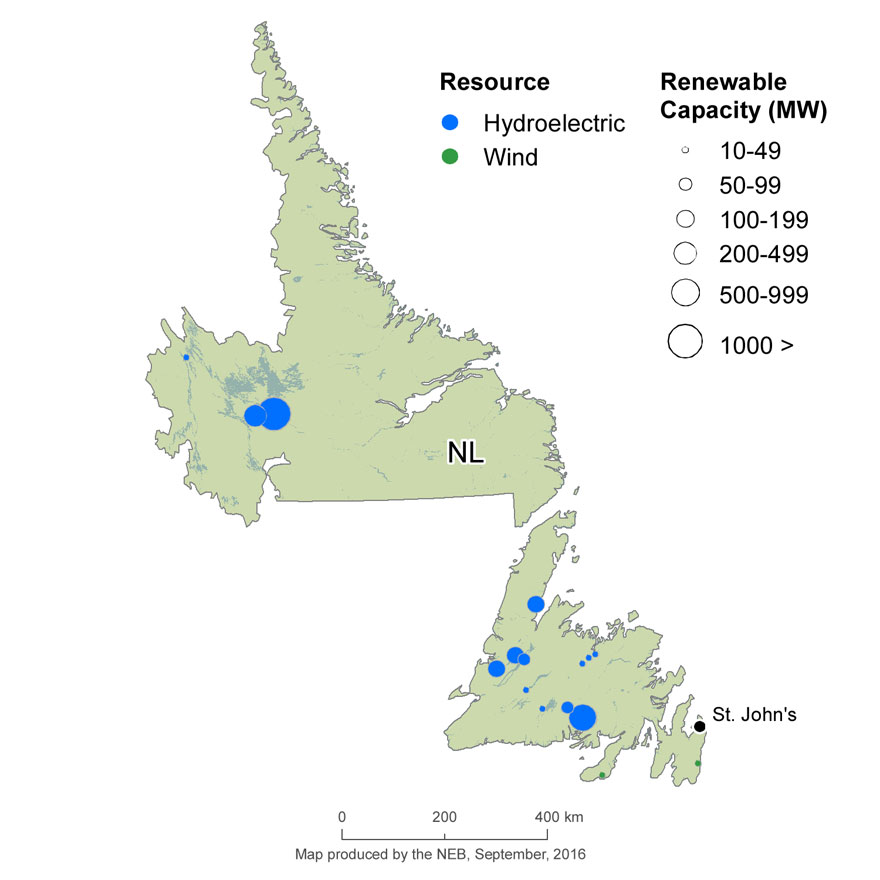 FIGURE 21 Renewable Resources and Capacity in Newfoundland and Labrador