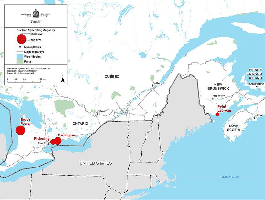 Figure 4: Canada’s nuclear facilities 