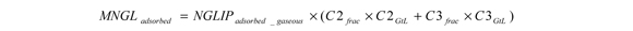 Equation used to convert adsorbed gas in gaseous form to liquid form