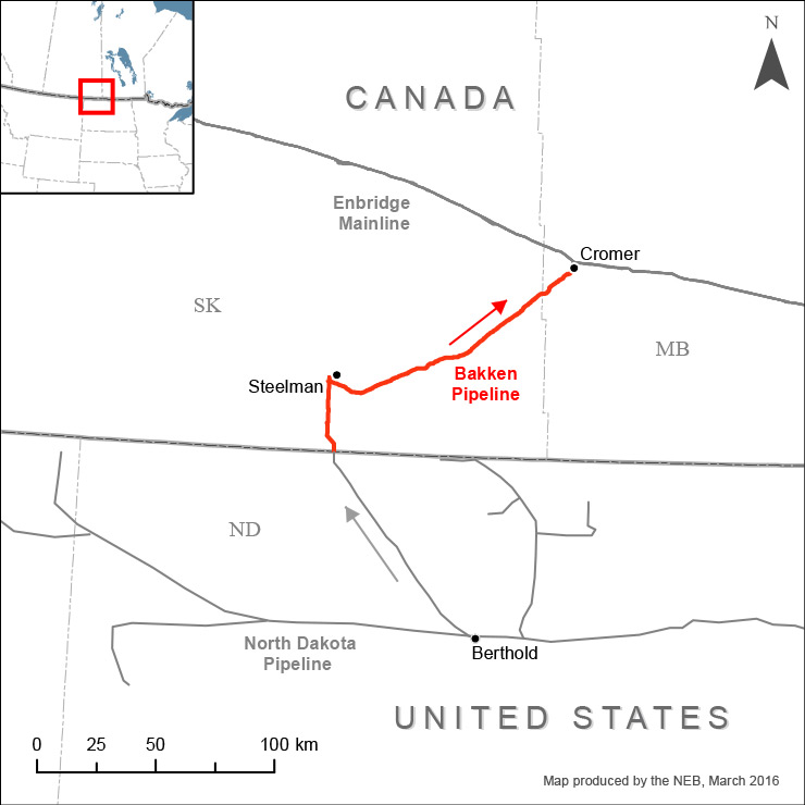 Enbridge Bakken pipeline system map