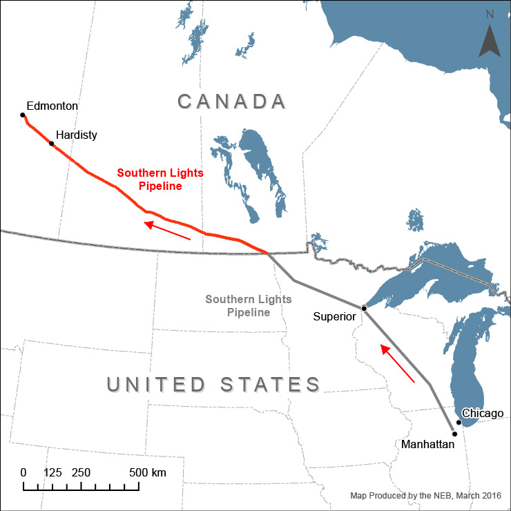 Southern Lights pipeline system map