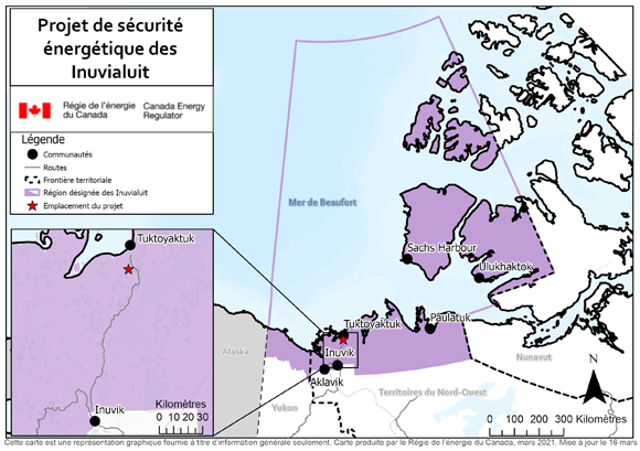 Carte – Projet de sécurité énergétique des Inuvialuit