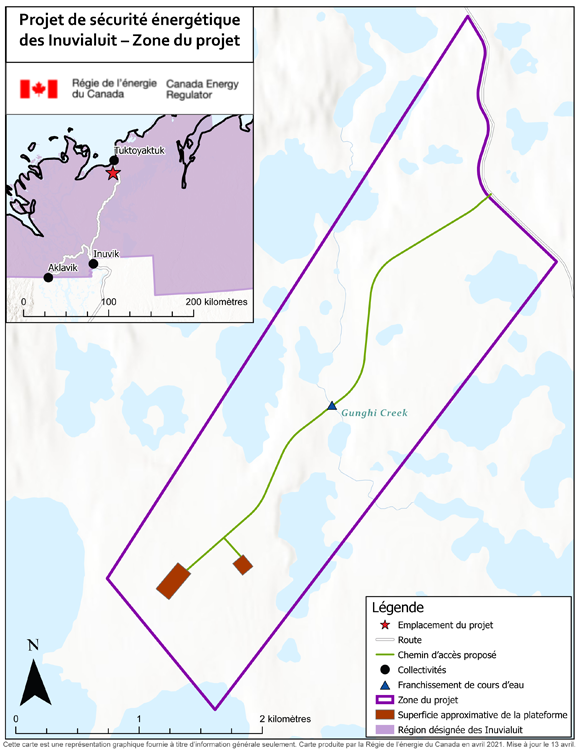Carte – Zone du Projet de sécurité énergétique des Inuvialuit