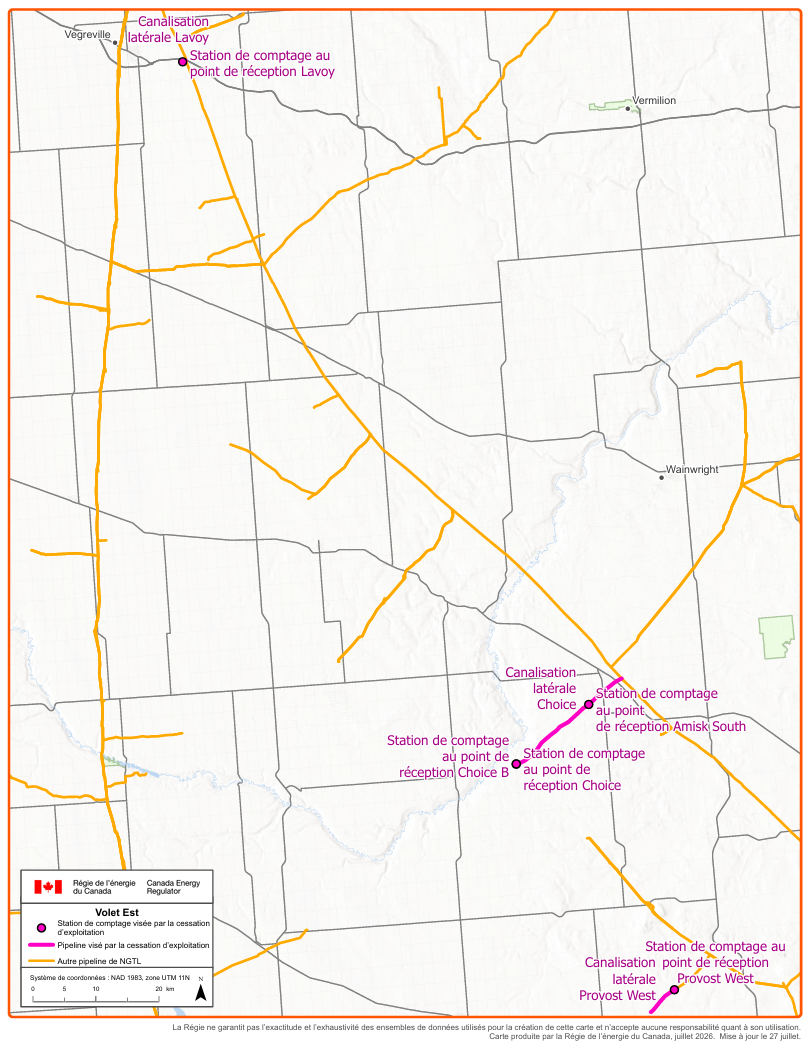 Carte &ndash; NGTL GP Ltd., à titre de commandité, au nom de NGTL Limited Partnership – Programme A de cessation d’exploitation de stations de comptage et de canalisations latérales de 2026
