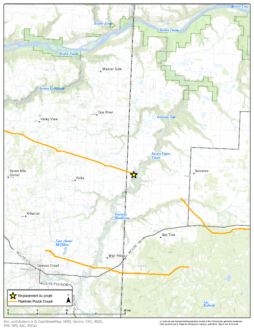 Carte Projet de remplacement de la conduite Northern Pouce Coupé NPS 10 par FDH