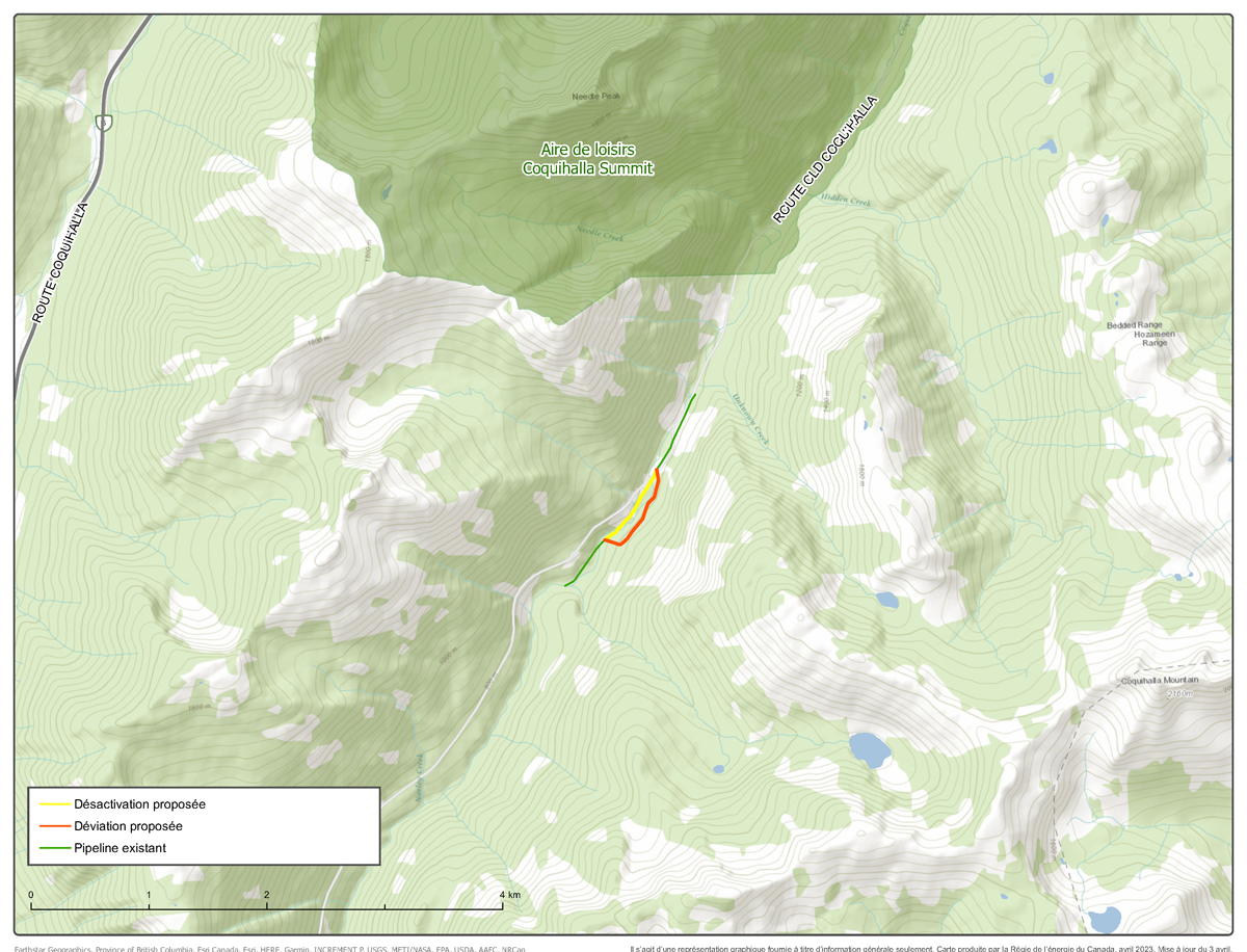 Carte – Trans Mountain Pipeline ULC – Projet de remplacement de l’ouvrage de franchissement no 10 de la rivière Coquihalla