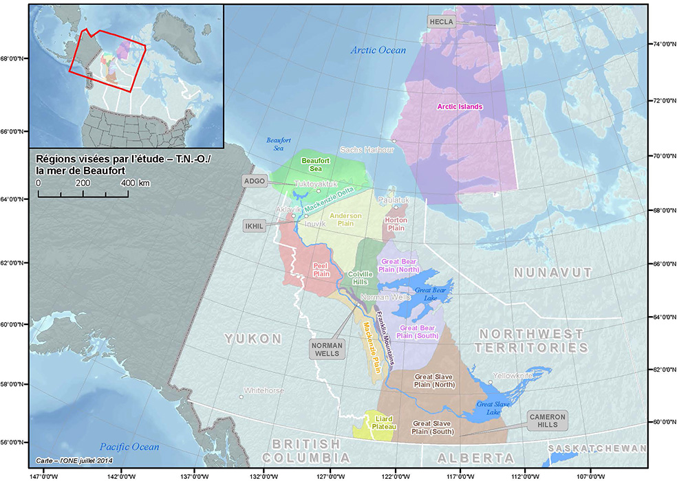 Zones d’étude des Territoires du Nord-Ouest et de la mer de Beaufort