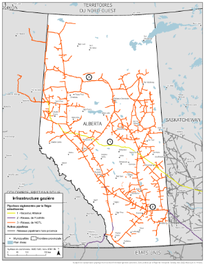 Figure 4 : Carte des infrastructures du gaz naturel