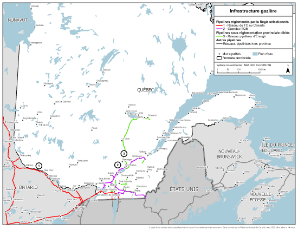 Figure 3 : Carte des infrastructures du gaz naturel
