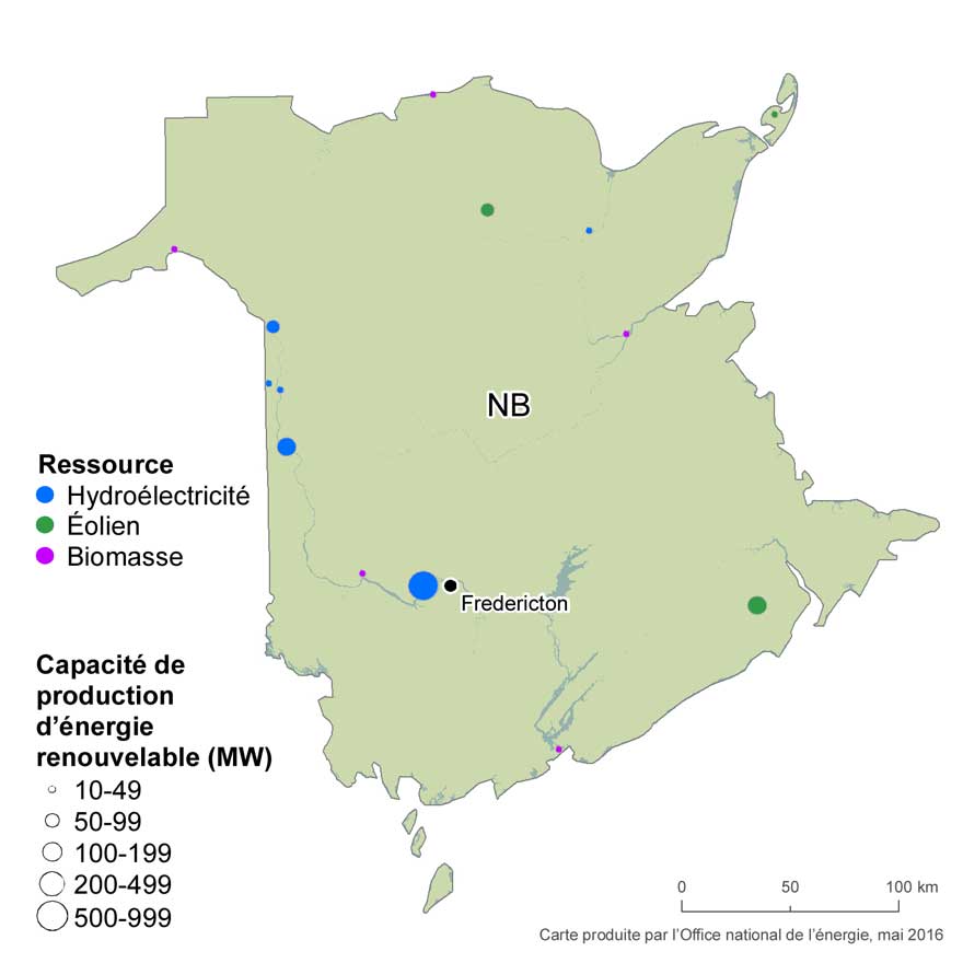 FIGURE 17 Ressources renouvelables et capacité de production au Nouveau-Brunswick
