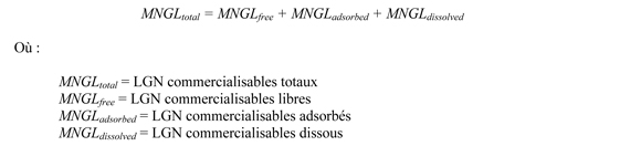 Équation utilisée pour estimer les LGN commercialisables